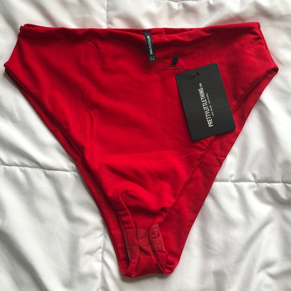 ***NEW Red high waisted bikini bottoms